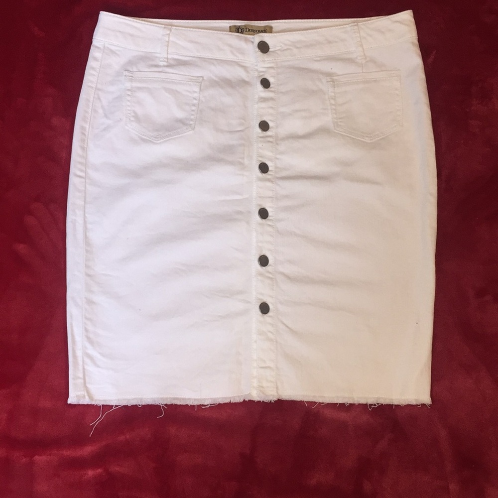 Democracy Cream Denim Skirt